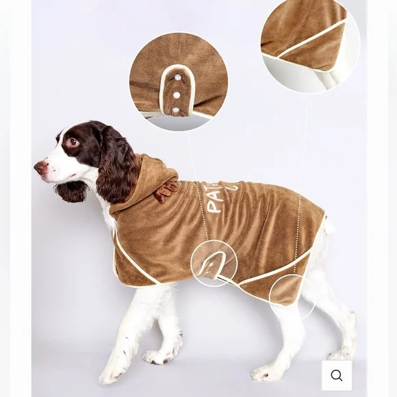 NWT in box Dog hooded robe with deer antlers Size Large - Picture 4 of 17